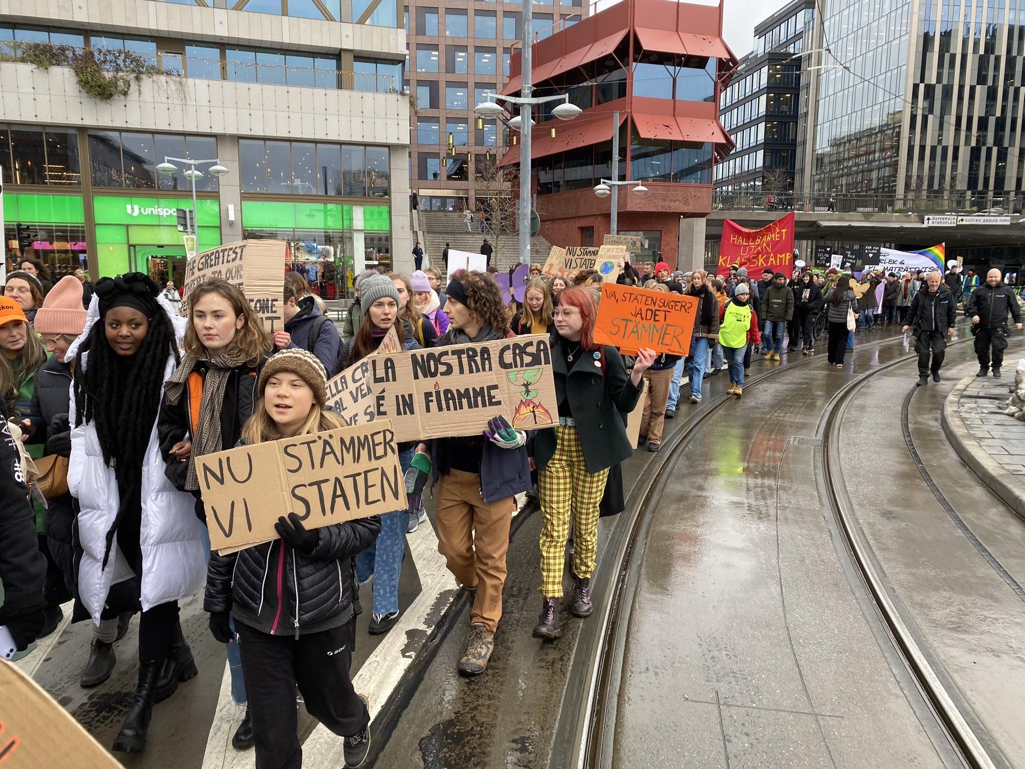 Greta Thunberg leads climate march