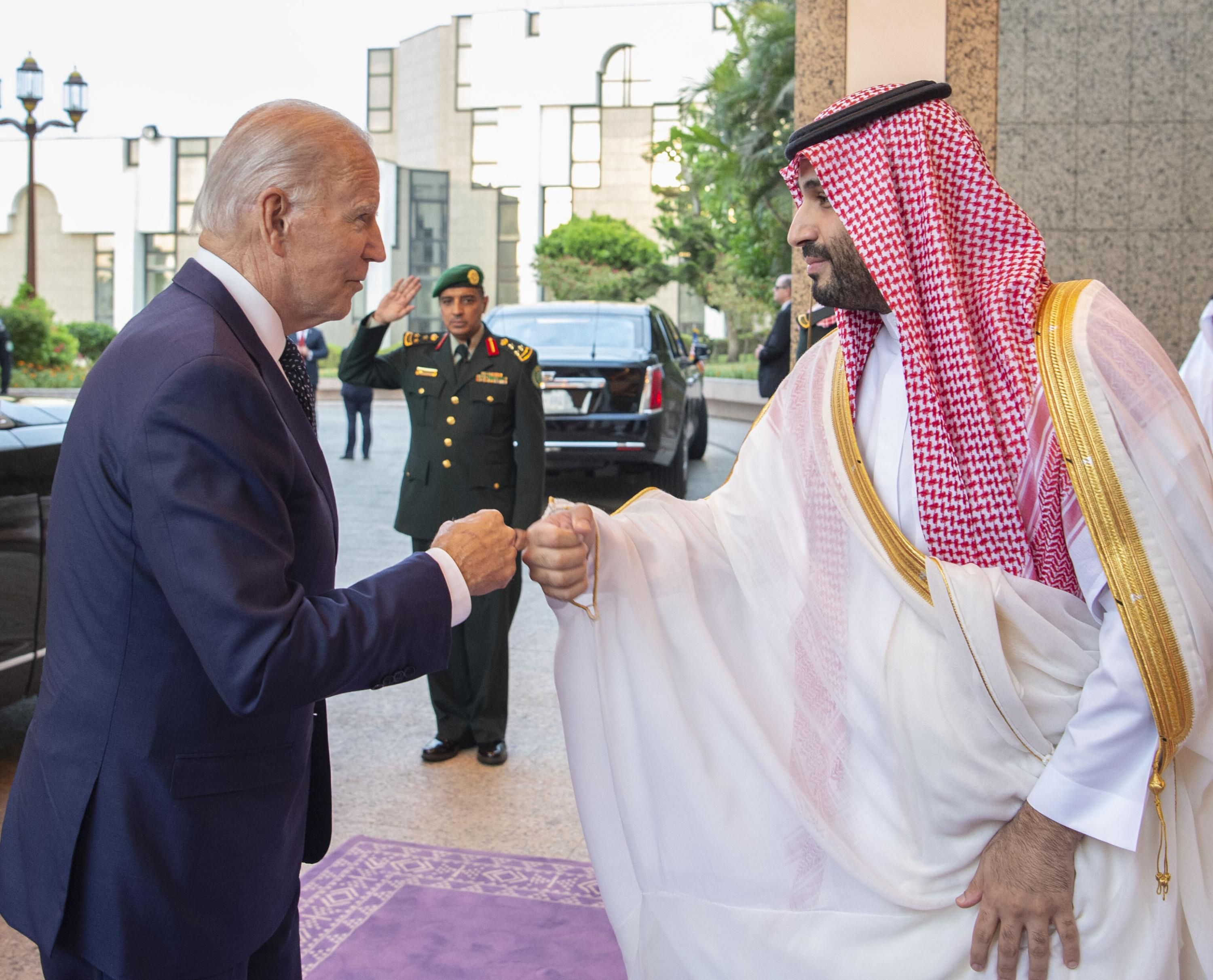 U.S. President Joe Biden fist-bumps Saudi Crown Prince Mohammed bin Salman
