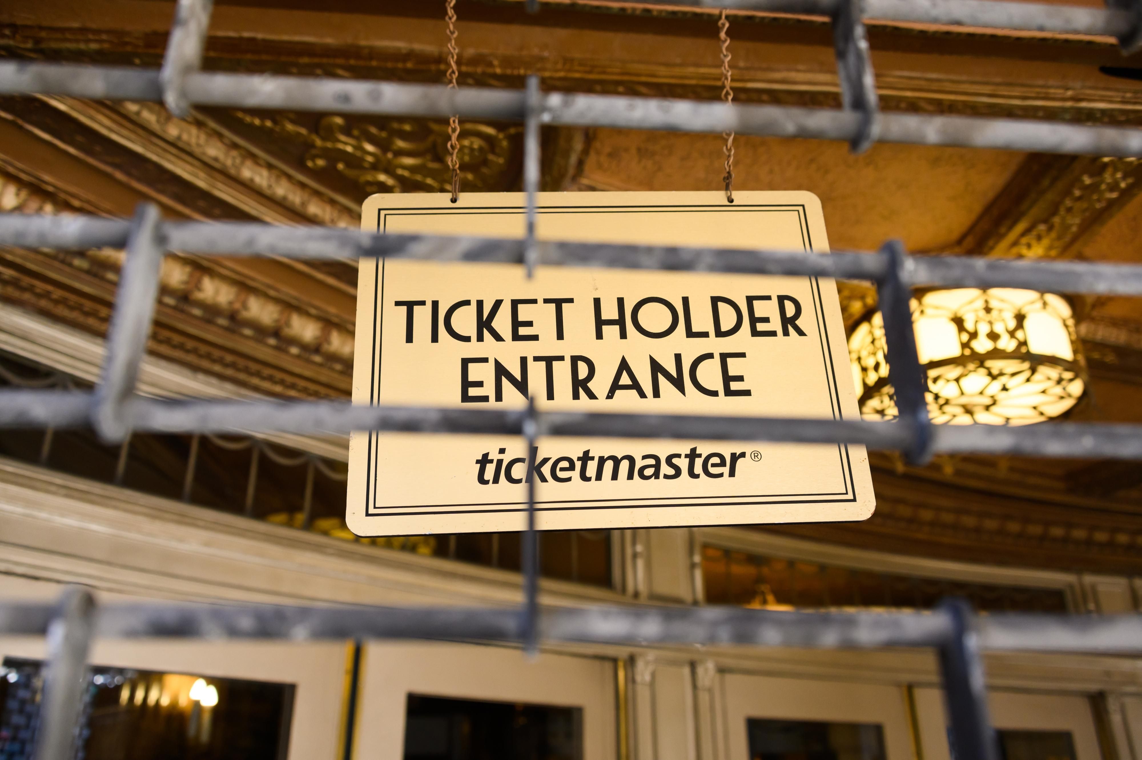 Ticket holder entrance sign