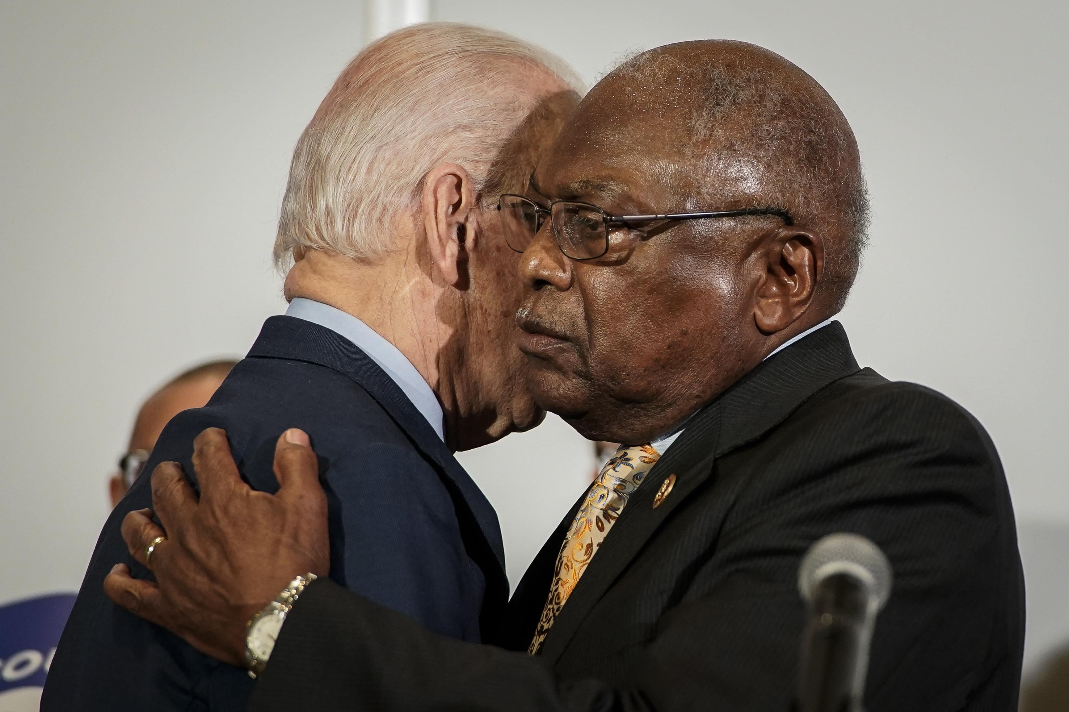 Biden and Clyburn embrace